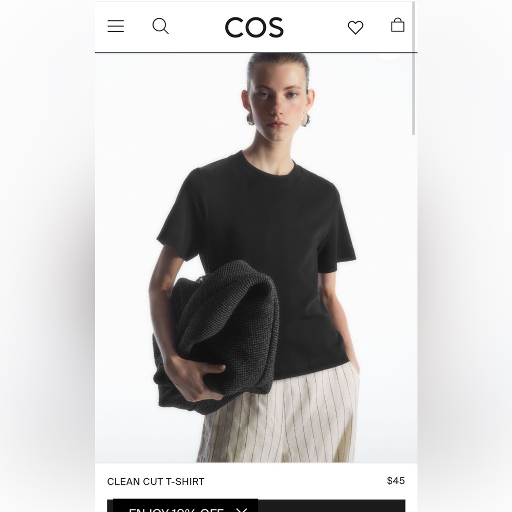 COS women’s black t-shirt size M
